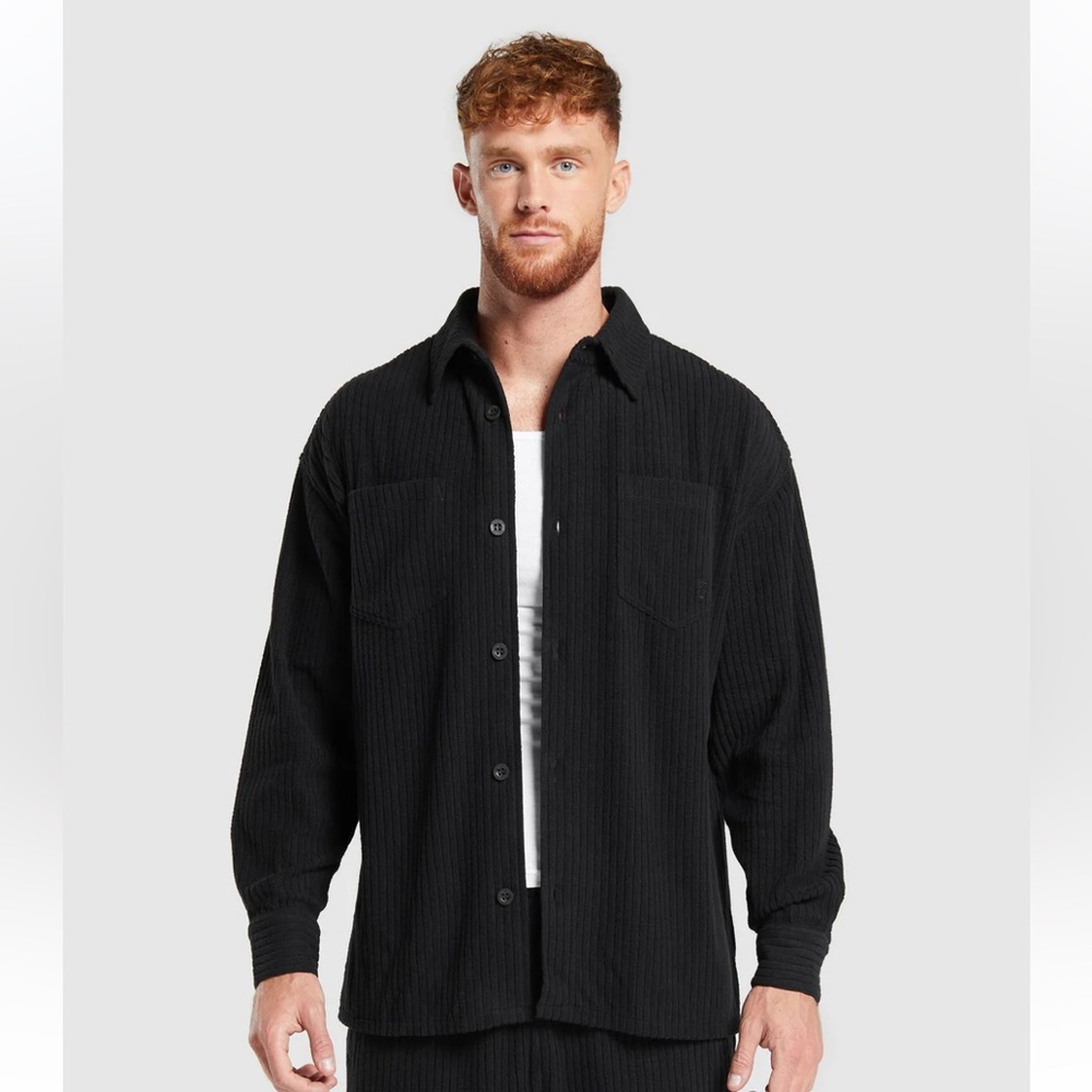 Gymshark Cord Overshirt Button Up Jacket XL Black